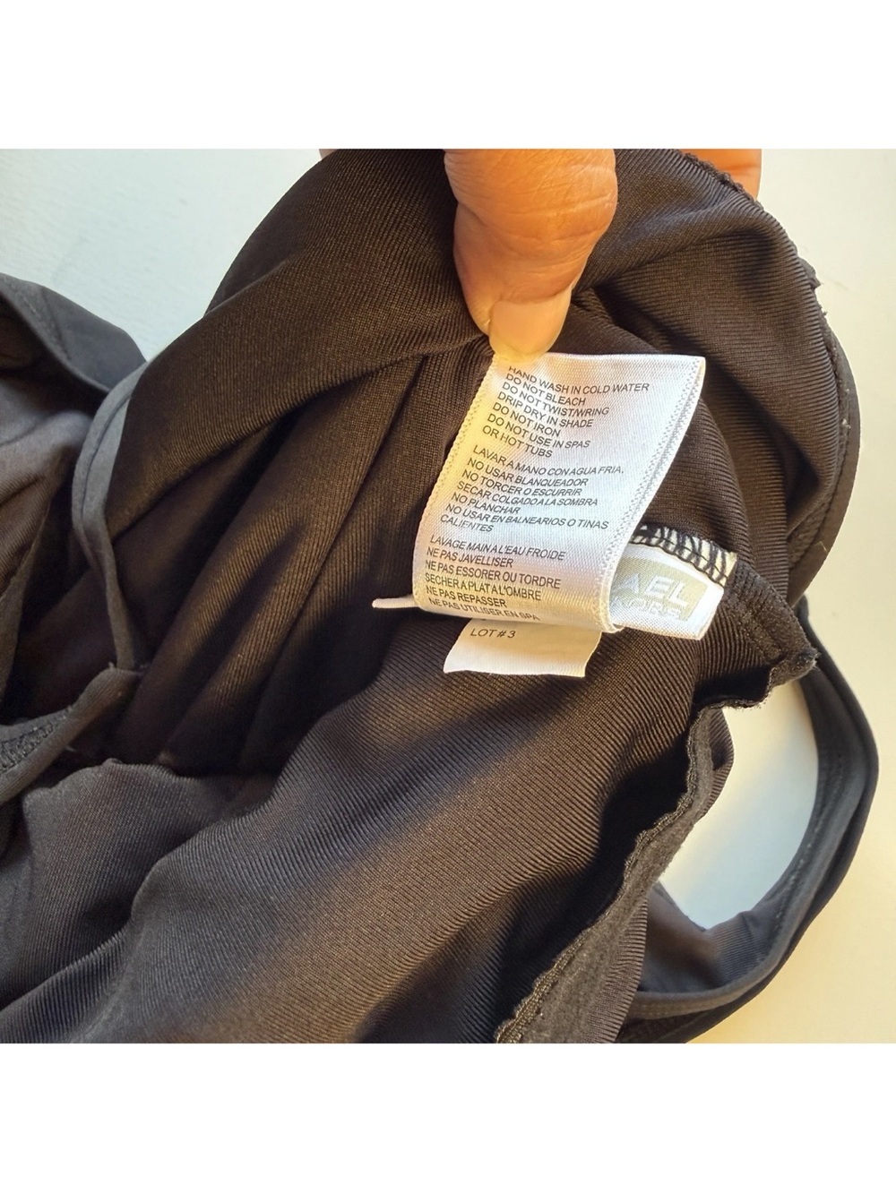 Michael Kors Black One-Piece Swimsuit with Gold MK Emblem B9 - Picture 7 of 10